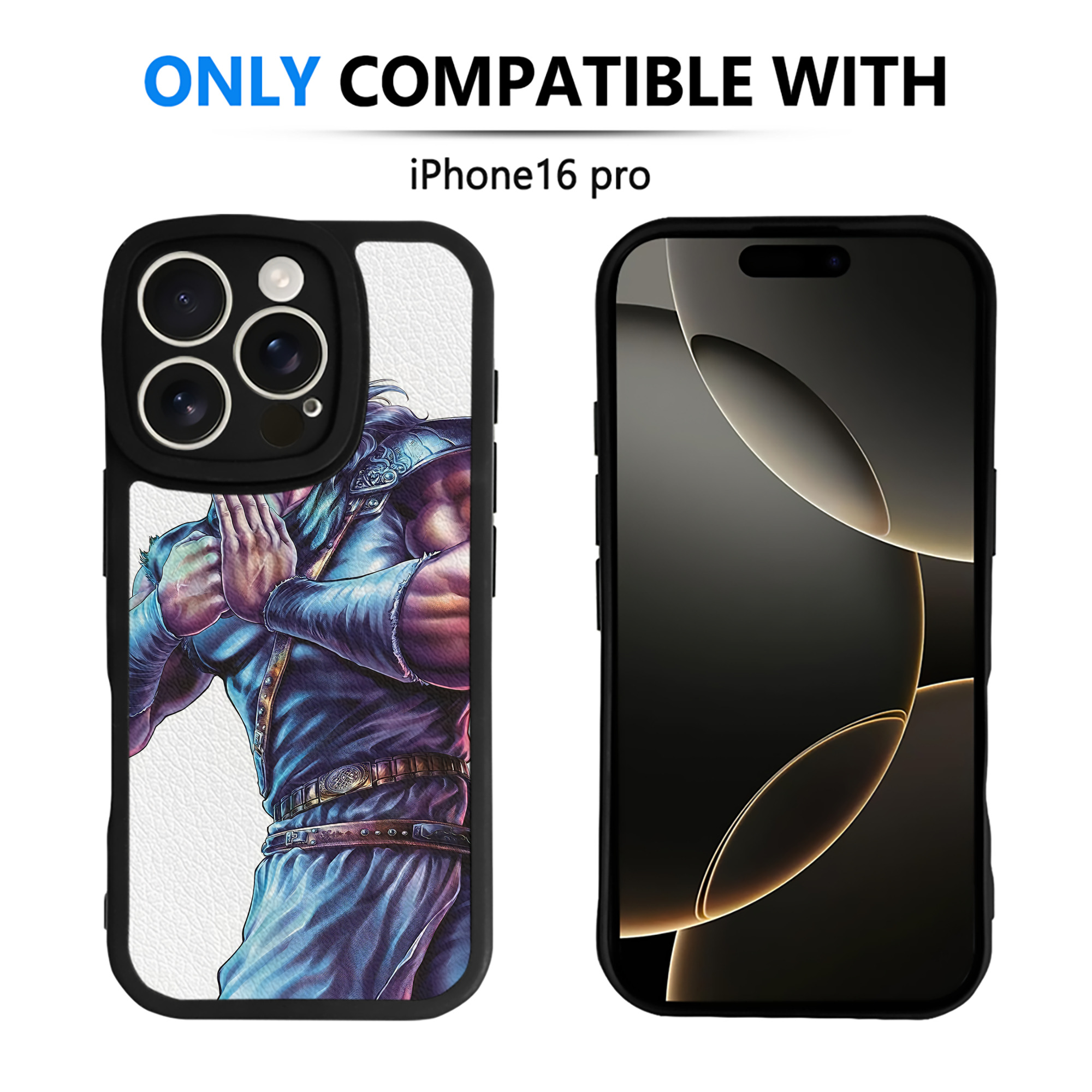 （画像用） 北斗の拳 Fist of the North Star 【iPhone 16シリーズ対応】シリコンスマホケース（レザー調） 材質：シリコン